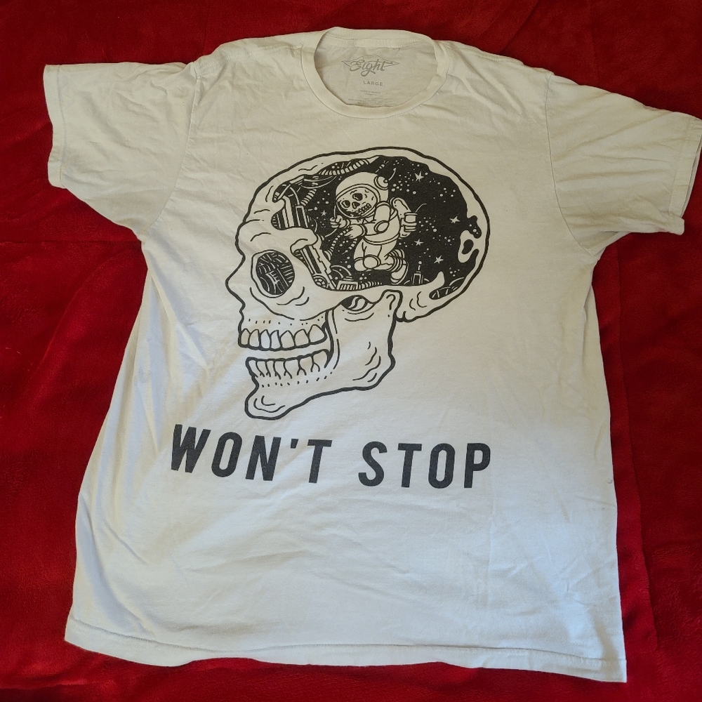 EIGHTY EIGHT MEDIUM (M) WON'T STOP T SHIRT WHITE